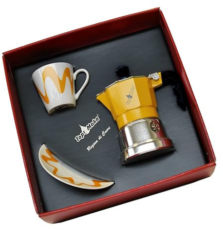 GLOTOMANIA SL SET CAFETERA TOP MOKA - AMARILLO (1 TAZA)