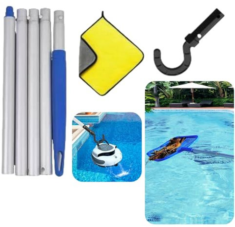 WYGOOD Crochet robot de piscine avec 5 barres de renfort amovibles en aluminium - Accessoire de nettoyage efficace pour robot aspirateur de piscine | Crochet universel pour nettoyeur de piscine