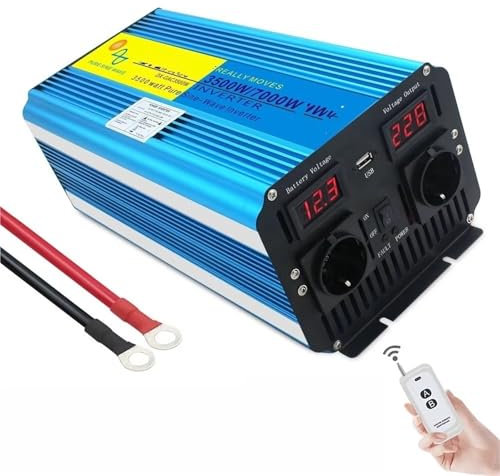 Convertisseur Onduleur 12/24V À Onde Sinusoïdale Pure 8KW 7KW 6KW Convertisseur D'énergie Solaire AC 220V Pour Camping-car Voyage Voiture Haute Puissance Transformateur(3500W-7000W,DC24V)