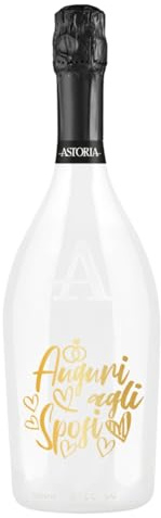 BRANDGIFT.IT Bottiglia Personalizzata Matrimonio Astoria Spumante Brut 75 ml Perlage Fine Persistente Sapore Fitto Ed Equilibrato Bottiglia Prosecco Personalizzata Matrimonio Per Brindisi Originali