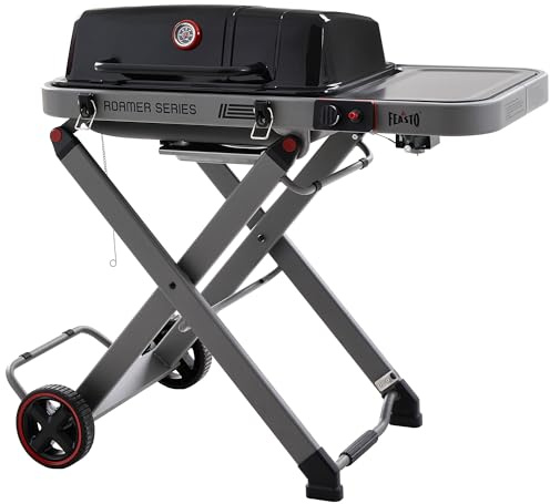 Feasto Propane Gas Grill with Foldable Cart & Heavy-Duty Build, All-Terrain Large Wheels for Easy Moving, BBQ Grill for Outdoor Cooking, Backyard, Camping & Tailgating