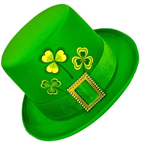 ZYHARUKO Irish Holiday Green Tall Hat StPatrick Day Props Caps Erwachsene Karneval Party Hut Kleeblatt Caps