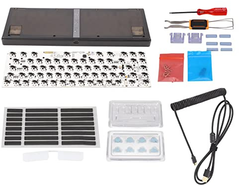MNDPOAATY DIY mechanisches Tastatur-Kit 67 Tasten, kabelgebundene individuelle Gaming-Tastatur mit Hot-Swap-RGB-Hintergrundbeleuchtung, unterstützt 5-polige 3-polige Schalter, ABS-Gehäuse (Schwarz)