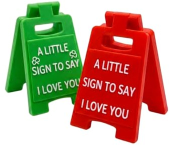 2 Pcs Romantic I Love You Sign Figurines, Valentines Day Gifts for Him or Her, Table Decoration Present for Boyfriend Girlfriend Husband Wife Birthday Anniversary Wedding Gift for Couples