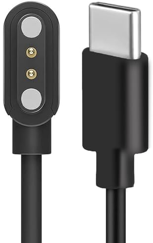 Lamshaw Compatible for Gard Pro Ultra 3 Charger, 2 Pin Magnetic USB Charging Cable Replacement Charger Compatible for Gard Pro Ultra 1, Ultra 2+, Ultra 3, Health 4 Smartwatch (Black, USB Type C)