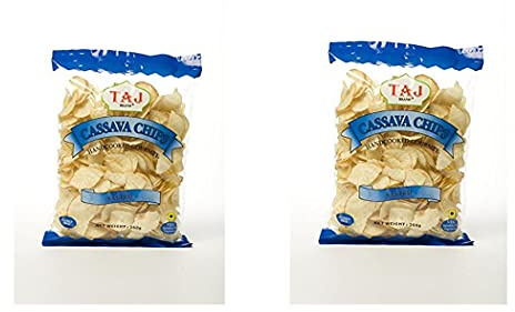 Taj Brand - Cassava Chips - Salted Flavour - 250g (Pack of 2)