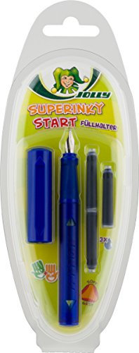 JOLLY Superinky START Füllhalter - Füllfederhalter - Füller für Rechts- und Linkshänder + 3 Tintenpatronen in blau (Blau)