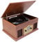 Karcher No-036 Centre de Musique nostalgique en Bois – Système Compact avec Platine, Lecteur CD, Bluetooth, Lecteur de Cassettes, USB et Radio