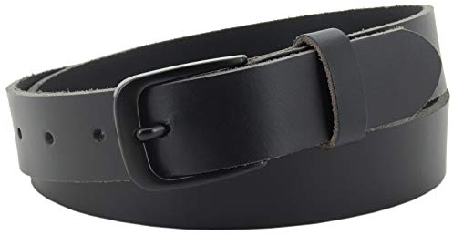 Vascavi ® Ledergürtel aus Rindleder, 3 cm breit und ca. 0,3 cm stark, echt Leder Gürtel, Made in Germany, kürzbar, für Damen und Herren #3-0008fr (90 cm Gesamtlänge 105 cm, Schwarz)