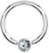 Piercingfaktor BCR Piercing Klemmring Ring 585er Gold 14 KT mit Kristall Septum Helix Ohr Tragus Intim Intimpiercing 1,2mm x 10mm x 3mm Weißgold