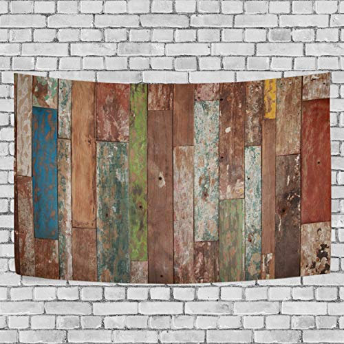 MONTOJ Braunes Brett Muster Betttuch Decke Wandkunst Wandteppich Wandbehang quer