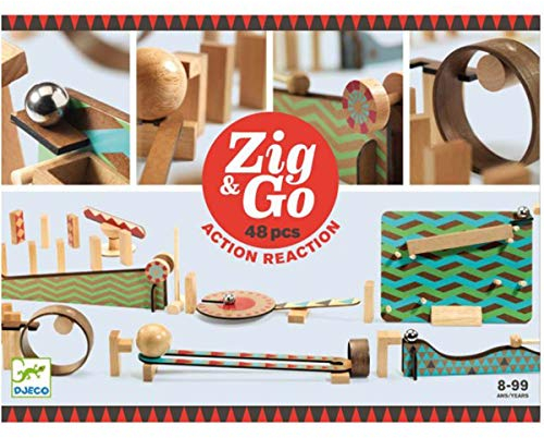 DJECO Zig & Go Konstruktion, 48 Stück (35644), Mehrfarbig, 48 Stück (1)