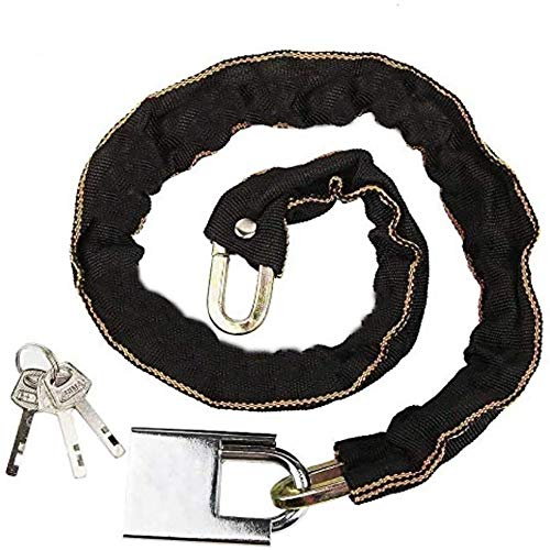 EUROXANTY® Kettenschloss aus Mangan-Stahl für Fahrräder, Scooter und Motorräder, robust, Diebstahlsicherung, 4 Modelle zur Auswahl, 8 mm dick
