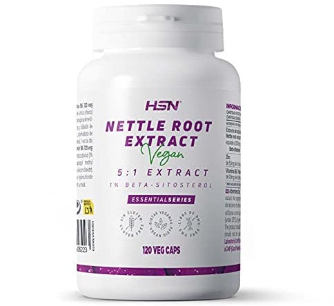 Extrait d'Ortie de HSN | 500mg | Extrait (5:1) équivaut à 2500mg de racine (1% de bêta-sitostérol) | Avec Zinc + Vitamine B6 | Végétalien, Non-OGM, Sans Gluten, Sans Lactose | 120 Capsules Végétales