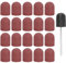 Punta per Levigatura per Unghie, Cappuccio per Levigatura per Manicure con 20 Punte Abrasive per Trapano per Unghie, Strumenti per Manicure, Bande Di Levigatura(Marrone)