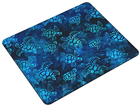 Watercolor Blue Sea Turtle Gaming Mauspad für Männer Frauen Laptop Rechteckiges Mauspad mit rutschfester Gummiunterseite, wasserdichte Matte für Büro Computer 30 x 24,9 cm