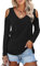 Beluring Ladies Basic Long Sleeved Tunic Tops Cold Shoulder Shirts Black Size 22 24