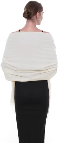 SWAT PANY Schal Elfenbein Pashmina Schals Tücher für Damen Winterschal Stola Damen Festlich Warm