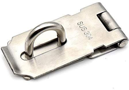 LAErper Heavy Padlock Hasp 90 Degree Right Angle Door Clasp Door Latch Stainless Steel Door Lock 4 Inches For Doors And Windows/T1