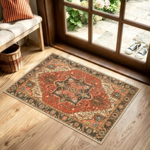 Collive Washable Indoor Door Mat, Non Slip Retro Entryway Rug 20 x 32 Doormat Quick Absorbent Entrance Rug Distressed Front Door Mat, Welcome Mats Floor Mat Doormats for Kitchen Home Patio