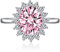Wycian Ring Schmuck Pink, Verlobungsringe Damen Blütenform Memoire Ringe zum Jahrestag für Liebhaber