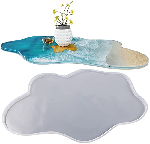 JoliJour Tisch Form Epoxidharz,Unregelmäßige Treibsand Tischform,Tablettform Harz Tischform Epoxy Tischform Für DIY Tischherstellung,Flusstisch,Couchtisch,61cm große Silikon-Tisch-Harz-Epoxid-Form