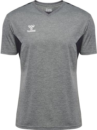 hummel Herren Hmlauthentic Pl Jersey S/S Shirt, Grey Melange, 3XL EU