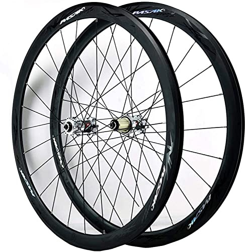 ZECHAO 700c Front Rear Wheel Double Wall Road Racing Bike 40mm Deep Wheelset Disc Brake C/V Brake 7/8/9/10/11/12 Speed Freewheel Wheelset