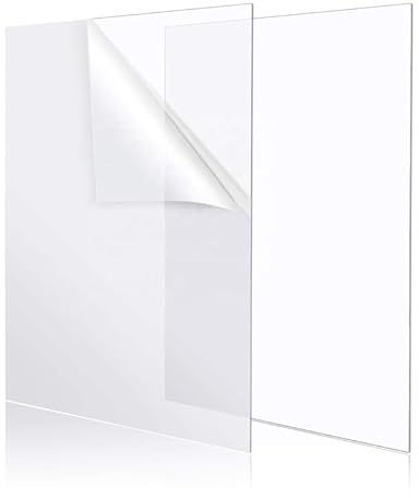 Alison Kingsgate Clear Acrylic Sheet 12x10-1.2mm Transparent Sheets for Picture Frame 12 x 10 (30.5 x 25.4cm) Acrylic Perspex Replacement Sheet, Display Projects, Painting, DIY Craft