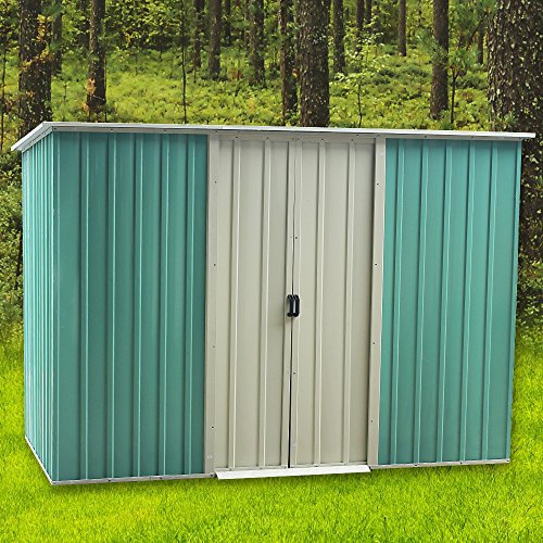 Panana Metal Garden Shed Storage Sheds Heavy Duty Outdoor No Base Green Color (TK8X4)