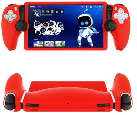 WUXIDIXI Silicone Protective Case for PS5 Portal, Soft Protective Skin Cover Case for PlayStation Portal Remote Player, Shockproof Anti-Scratch - Red