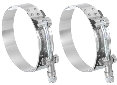 sourcing map T-Bolt Hose Clamp 2Pcs Working Range 76-84mm 201 Stainless Steel Bolt Intake Intercooler Clamps fo Intercooler Clamp Tube