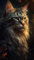 adrium Acryl-Bild 70 x 130 cm: Porträt einer wunderschönen Maine-Coon-Katze. Digitale Zeichnung. (208729308)