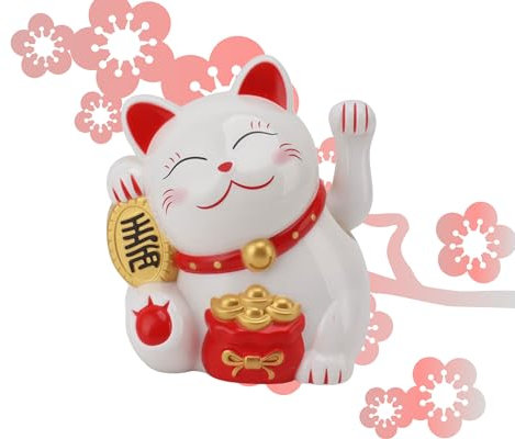 Gato de la Suerte de 5,5 Pulgadas, Gato de la Fortuna con Brazo Eléctrico Que Agita, Gato de la Suerte con Brazo Que Agita, Decoración de Feng Shui para Tiendas, Restaurantes,