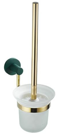 Escobilla Y Soporte para Inodoro, Color Verde Oscuro, Cepillado A Prueba De Herrumbre, Escobilla Y Soporte para Inodoro De Latón Y Vidrio Esmerilado para Baño, Montado En La Pared