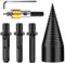 XdealCozyxc 3PCS Log Splitter Drill Bit, Removable Cones Kindling Wood Log Splitter Wedge, Heavy Duty Electric Drills Screw Cone Driver with 16mm Serrated Hole Opener