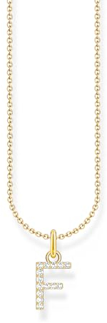 THOMAS SABO Letter F Necklace 925 Sterling Silver with Zirconia KE2245-051-14