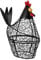Amosfun Chicken Egg Holder Hen Shaped Egg Basket Decorative Wire Basket Wire Egg Basket for Kitchen Black