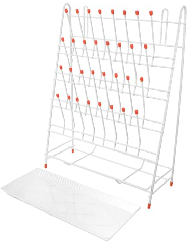 SOLUSTRE Abtropfgestell Laborröhrchenhalter Hydrokultur-Pflanzgefäßgestell Röhrchenreinigungsrahmen Ausrüstung Reagenzglas-Abflussgestell Laborglaswarengestell Wäscheständer