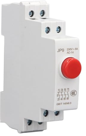 DIN-Schienen-Druckknopf, DIN-Schienenmontage-Druckknopfschalter AC230V 2NO 2NC Druckknopfschalter Magnetisches Starterschütz, Elektrische Leitungssteuerung JP9 (A)