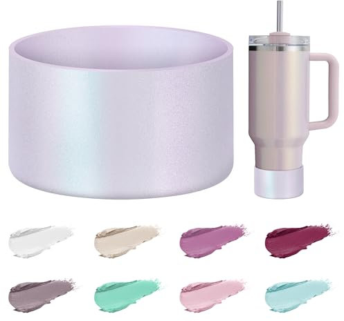 Mokoart Dreamy Gradient Silicone Boot Compatible with Stanley 40oz 30oz 20oz Tumbler and 12-24oz Water Bottles, Metallic Shimmer Silicone Boot Sleeve for Stanley Cup Accessories (Aster)