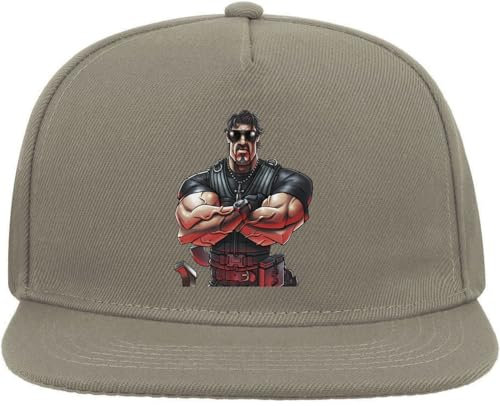 KarolioZonas Strong Arms, Herren-Kappe, Snapback, flach, Baumwollmischgewebe, Grau, grau, Einheitsgröße