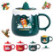 MeYuxg Tazas navideñas, Taza de café de cerámica de Navidad 400 ml, taza de té con leche de jugo de té, taza de Navidad con tapa, linda taza de Navidad para cumpleaños, Navidad, niñas, niños, regalos,