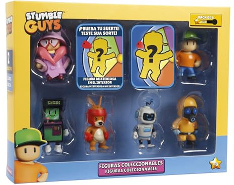 Bizak Stumble Guys Pack mit 8 Actionfiguren, Boxing Roo + Mr Stumble, Sammelfiguren, offizielle Lizenz des Abschuss-Videospiels, Erwachsene Fans und Jungen oder Mädchen ab 8 Jahren (64112072-5)