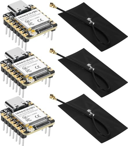 3 Pack XIAO ESP32S3 IoT Mini Development Board (for AR duino) - 2.4GHz Wi-Fi, BLE 5.0, Dual-Core, Battery Charge Supported, Power Efficiency & Rich Interface for Smart Homes, IoT, Wearable Devices