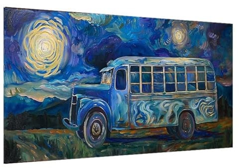 5D Diamant Painting Bilder Van Gogh, Sternenhimmel Diamond Painting Erwachsene, DIY Diamond Painting Set, Mosaikherstellung Perlen Bilder Kristall Kunst Malerei für Wand Deko, Geschenk 50x120cm W-675