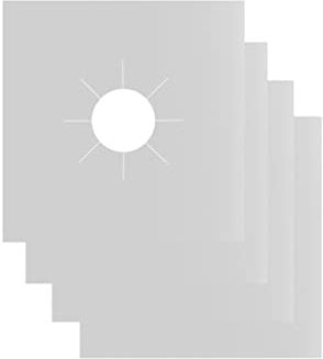 Yeory Reusable Gas Hob Protector Sheet Pack of 6, Hob Stove-top Burner Covers, Universal Heavy Duty Oven Liner, Non-Stick Foil, Lining Easy Clean, Silver by
