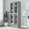 Myheimly Vitrinenschrank mit viel Stauraum, Beistellschrank für Schlafzimmer Wohnzimmer Büro, Büroschrank Schrank, Eichen-Optik Holzwerkstoff Grau Sonoma 82,5x30,5x185,5 cm Holzwerkstoff