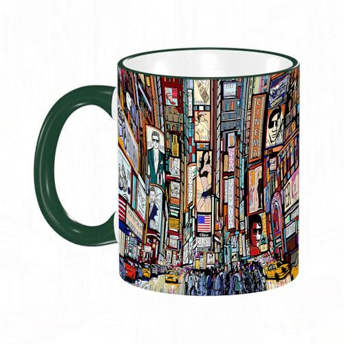 KDWJS Tazza in ceramica originale,bianco,11 once di tazze 330 ml tazza grande,tazza divertente - decora la tua tazza,strada nella città di New York