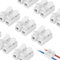 80 Pcs Electrical Connectors Block, Electrical Wire Connectors Push Fit, Electric Connectors for Wiring, Electric Cable Connector Clamp Terminal Block Quick Terminals Connector Block (White)